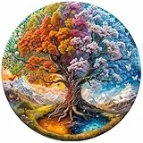 Jigfoxy Holzpuzzle Erwachsene, Baum des Lebens Holz Puzzle Erwachsen, Wooden Puzzle, Einzigartiges Lernspielzeug in Tierform für Freunde der Familie L-34 * 34cm-300pcs
