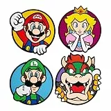 Super Mario PVC-Untersetzer-Set, 4 Stück, 9 cm breit