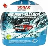 SONAX AntiFrost+KlarSicht gebrauchsfertig bis -18 °C Green Forest (3 Liter) Scheibenfrostschutz für die Scheibenwaschanlage mit Kiefernduft | Art-Nr. 01384410