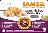 IAMS Delights Land & Sea Collection Katzenfutter Nass - Multipack mit Fleisch und Fisch Sorten in Gelee, Nassfutter für Katzen ab 1 Jahr, 12 x 85 g (Die Verpackung kann variieren )