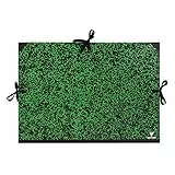 Clairefontaine 32200C Zeichenmappe Annonay, mit Bändern, ohne Innenklappen, Rücken 30 mm, DIN A2+, Innenmaße: 42 x 59,4 cm, Außenmaße: 47 x 62 cm grün marmoriert 1 Stück, Updated