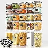 GREEN MORE 39L Vorratsdosen Set, 25 Stück Vorratsdosen mit Deckel Luftdichte, BPA-frei, Küchenaufbewahrungsbehälter für Mehl, Zucker, Körner etc, Frischhaltedosen Set inkl. 32 Etiketten & 1 Marker