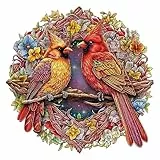Holzpuzzle für Erwachsene und Kinder, 35.3 x 35cm Mit Box - Perfekt für Heimdekoration und Geschenke (Wunderschöner Kardinal – 300stk)