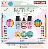 STABILO - Stifte-Set - Pastellove Set - 35er Pack - Fineliner, Premium-Filzstifte, Textmarker & Bleistifte