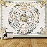 YISUMEI Mandala-Wandteppich, Blumen-Pflanzen-Wandteppich für Schlafzimmer, ästhetisch, böhmisches Blumenmuster, Wandbehang für Raumdekoration (L/150 x 200 cm)