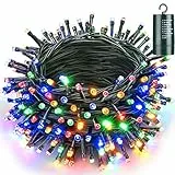 Joomer Lichterkette Außen, 20M 200 LED Weihnachten Lichterkette Batterie Timer, 8 Modi Weihnachtsbaum Lichterkette Wasserdichte Weihnachtsdeko für Balkon Zimmer Party Hochzeit Festival (Bunt)