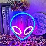 UExnkj-Y Alien Leuchtreklame Led Alien Neon Lights Dekor USB oder Batterie Licht für Schlafzimmer Kinderzimmer Bar Spielzimmer Geburtstag Weihnachtsfest Party