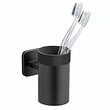 WENKO Turbo-Loc® Zahnbürstenhalter ohne Bohren Mod. Porto Black, Wandmontage mit Klebepad