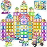 WOOBLO Magnetische Bausteine für Kinder, 136 Teile Magnetspiel Magnetbausteine Bausatz, Ostern Geschenke Kinder, Montessori Spielzeug ab 3 Jahre, Kreatives Lernspielzeug Geschenk für Jungen & Mädchen