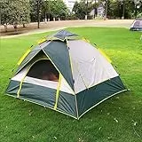 ACHZYFT Campingzelt, Automatisches 3 Personen Sofortzelt,PU5000 wasserdichte Zelt Für Camping Reise Trekking Garten Kuppelzelt Ultraleichte(Color:grün)