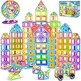 COOLJOYA Magnetische Bausteine 136 Teile, Magnetspiel STEM Magnetbausteine, Montessori Spielzeug ab 3 Jahre, Magnete Kinder ab 3 4 5 6 7 Jahren für Jungen und Mädchen