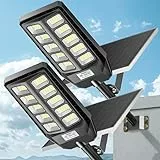 Adewalk 1000W*2 Stk. Solar Straßenlaterne mit Bewegungssensor mit Fernbedienung, IP66 Wasserdichte Solarlampen für Außen, 6500K Split Solarleuchten LED Solar Strahler Außen für Gärten Straßen Garage