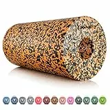 BODYMATE Faszienrolle Standard Mittel-Hart mit Gratis E-Book - Black/Orange Tiger-Orange 30x15cm