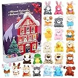 Moncolis Adventskalender 2025 mit 24 Stück plüschtier Schlüsselanhänger Kleine Geschenke für Kinder Weihnachten Dekoration 24 Tage Countdown Kalender
