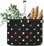30L Einkaufskorb Tragekorb Faltbar Einkaufstasch Groß Picknickkorb Klappkorb Reisetasche Personalisierter Einkaufen Korb mit Gepolsterten Griffen - ideal für Reisen/Picknick/Einkaufen