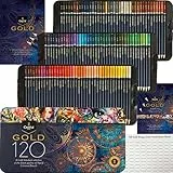 Castle Art Supplies 120 Buntstifte-Set (Gold-Standard) | Hochwertige Farbkerne auf Ölbasis, spitzer & widerstandsfähiger gegen Bruch | Für erfahrene Künstler, Farbkünstler | Präsentationsbox aus Blech