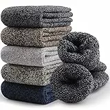 SIMIYA Wollsocken für Herren,Merino Socken Thermosocken Wintersocken warme Socken dicke Männer, 5 Paar（5 Paar-1，43-46）