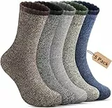 Annsuki 5 Paar Thermosocken Herren,Dicke Wintersocken Warme Socken,Wollsocken Thermo Socken Männer, Atmungsaktiv Warm Merino Winter für Outdoor Wandersocken Lauf Skisocken 47-50