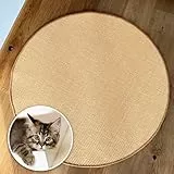 KARAT Katzen Kratzmatte rund 50cm Ø aus Natur Sisal Kratzteppich Kratzmöglichkeiten für Katzen Kratzmöbel für Wand oder Boden - robust & waschbar, Natur