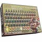 The Army Painter, Speedpaint Wargamers Mega Set 2.0, 60 x 18 ml Modellbau Farben inkl. 4 Metallics, 1 Medium & 1 Pinsel - Modell Farben für Wargames Tabletop Figuren
