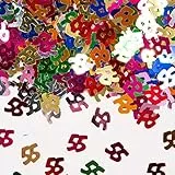 Folat Bunt glitzerndes Konfetti mit Geburtstagszahl: 55 // Tüte mit 15g (ca. 1000 einzelne Konfetti's) // Deko Tischdeko Jubiläum Zahlenkonfetti Metallkonfetti Streukonfetti Geburtstag Birthday