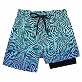Dancinova Badehose Kinder Jungen Schwimmhose Jungen Kompression Liner Badeshorts Schnelltrocknend Schwimmhose mit Kompressionsfutter 8 Jahre