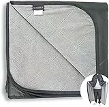 ACUSHLA wasserdichte Fleece-Decke, Campingdecke für kaltes Wetter, Outdoor, Strand, Picknick, Stadion, Fußball, Auto, isoliert, Winddicht, sandfest und maschinenwaschbar, 145x 200 cm, Grau