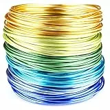 Creacraft Basteldraht Schmuckdraht Set 30m 'Cool Summer' | 6 Farben, 30m (5m je Farbe) | Aluminium-Draht für Kunsthandwerk und Basteln | Ø 2mm