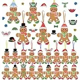 DKINY 24pcs Lebkuchenmann Bastelset für Kinder Lebkuchenmann Mix&Match winterbasteln Anhänger Kunsthandwerk zum Basteln und Dekorieren Kreativsets Bastelhandwerk in Winter
