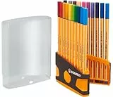 STABILO - Fineliner - point 88 ColorParade - 20er Tischset in anthrazit/orange - mit 20 verschiedenen Farben