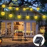 Moxled Solar Lichterkette Aussen 100 LED, 17M Lichterkette Außen Solar Wasserdicht, 8 Modes Solar Lichterkette Außen für Garten, Terrasse, Balkon, Partys (Warmweiß)