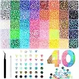 Zefy 40 Farben 3mm Jelly Strasssteine, 32000 Stück Glitzersteine Bedazzler Kit, Flatback Rhinestones für Basteln Nägel Textilien Diamond Painting