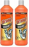 Drano Power Gel Rohrfrei Abflussreiniger, Rohrreiniger, für Küche & Bad, entfernt Verstopfungen, 2er Pack (1 x 1000 ml)