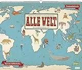 DUMONT - Alle Welt 2026 – Kinder-Wandkalender mit illustrierten Landkarten – Querformat 60 x 50 cm für kleine & große Entdecker: der Landkartenkalender