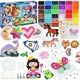 DazSpirit 10000 Bügelperlen Set, 36 Farben Bügelperlen Bastelset mit Platten, Pinzette, Musteranleitung, Perlen Set Kinder mit Aufbewahrungsbox für Geschenk Bastel, DIY, Schmuck Deko