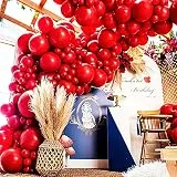 Larber 100 Stück Luftballons Rot Luftballons Geburtstag Girlande Rot Latex Ballons Rotes Ballons Bogen Set für Geburtstag Hochzeit Weihnachten Valentinstag Jubiläum Dekoration
