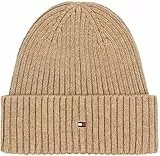 Tommy Hilfiger Herren Strickmütze Flag Twisted Yarn mit Umschlag, Beige (Safari Canvas), Einheitsgröße
