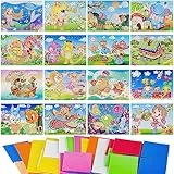 ZDNT 16 Stück Mosaik Steckspiel für Kinder - Sticky Mosaics Bastelset Aufkleber - DIY Malerei Lernspielzeug für Handwerk Ausbildung