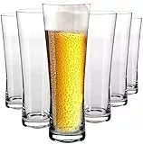 Krosno Biergläser 500 ml, Set mit 6 Universalglas, eleganten Sanduhr-Design – Ideal für Bier & Craft Beer, spülmaschinenfest