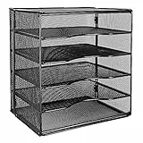 Amazon Basics Schreibtisch-Organizer mit 5 Fächern, Quadratisch, 32 x 24 x 35 cm, Schwarz