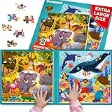 QUOKKA Magnetspiel ab 3 4 Jahre - 48-Teilige Puzzle Beschäftigung Für Kinder Im Flugzeug & Autofahrt - Meer Reisespiele Kinder ab 4 5 6 - Spielzeug für Jungen und Mädchen