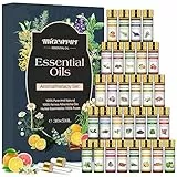 MIGCAPUT Ätherische Öle für diffuser, 30X5ml Ätherische Öle Set,100% Naturrein Ätherische Öle,Aroma Diffuser Öl, Aromatherapie Duftöl Geschenkset,für Diffuser, Humidifier, Massage