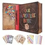 COMBIUBIU Our Adventure Book Scrapbook Album 12 x 12 Inch, DIY Handmade Travel Scrapbook Adventure Book for Couples, Mothers Day,Anniversary,Valentine's Day Gifts(2)
