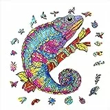 ACROPAQ PUZA4C Chameleon Puzzleteile in Tierformen, Aus hochwertigem Holz-Holzpuzzle Erwachsene, Kinder Puzzle, Puzzel, A4-150 Teile, 210 x 297 mm