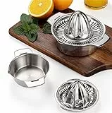 Lemon Saftpresse Zitronenpresse,Manueller Zitruspresse aus Edelstahl 18/8, Saftpresse für Orangen und Zitronen