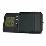 REV Stromzähler - messen Sie Ihren Stromverbrauch, Energiekostenmessgerät, geeignet für Balkonkraftwerke, IP44, anthrazit-grün