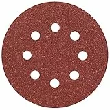 Bosch Accessories Professional Schleifblatt für Exzenterschleifer Holz und Farbe (5 Stück, 125 mm, Körnung 60, C430) 2608605641 Rot