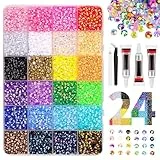 32,000 Stück Strasssteine Nägel bedazzling kit 28 Farben Glitzersteine zum Basteln 3mm Bedazzler Kit mit Strass Picking Pinzette und Stift diamond painting steine für DIY Nägel Kleidung (A 24 Farben)