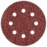 wolfcraft 5 Haft-Schleifscheiben Holz & Metall Ø 125 mm I 3180000 I Körnung 24 I für Exzenterschleifer I Hohe Standzeit und universell einsetzbar I Korund I gelocht