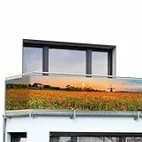 Maximex Balkon-Sichtschutz Mod. Mohnfeld, 5m,blickdichte Balkonverkleidung, UV- und witterungsbeständig, schnelltrocknend und reißfest, zuschneidbar, Kunststoff